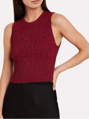 A.L.C. Sleeveless Ribbed Tank in Burgundy